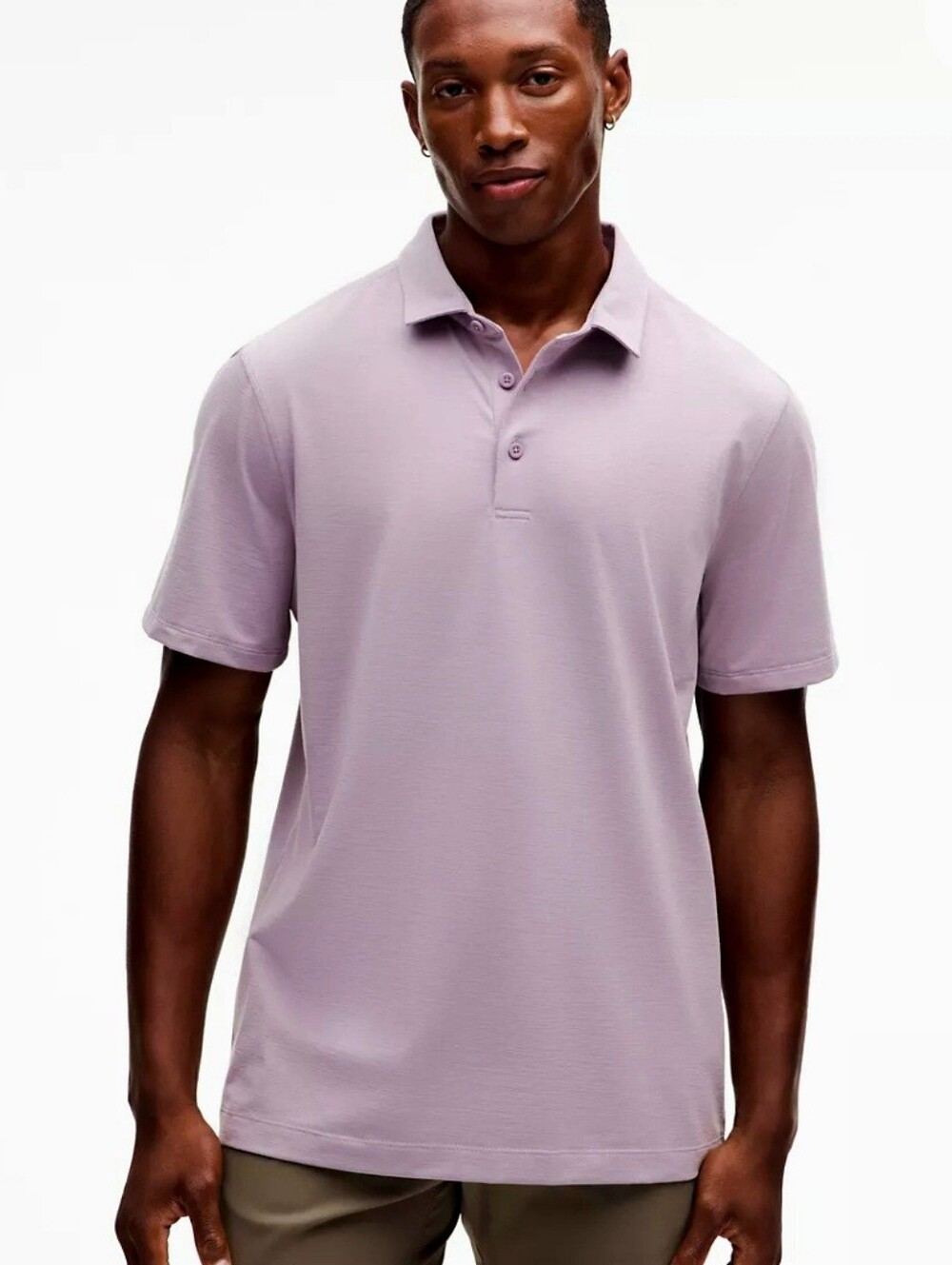 Lululemon Evolution Short Sleeve Polo Shirt. Lavender Purple. Men Size L.